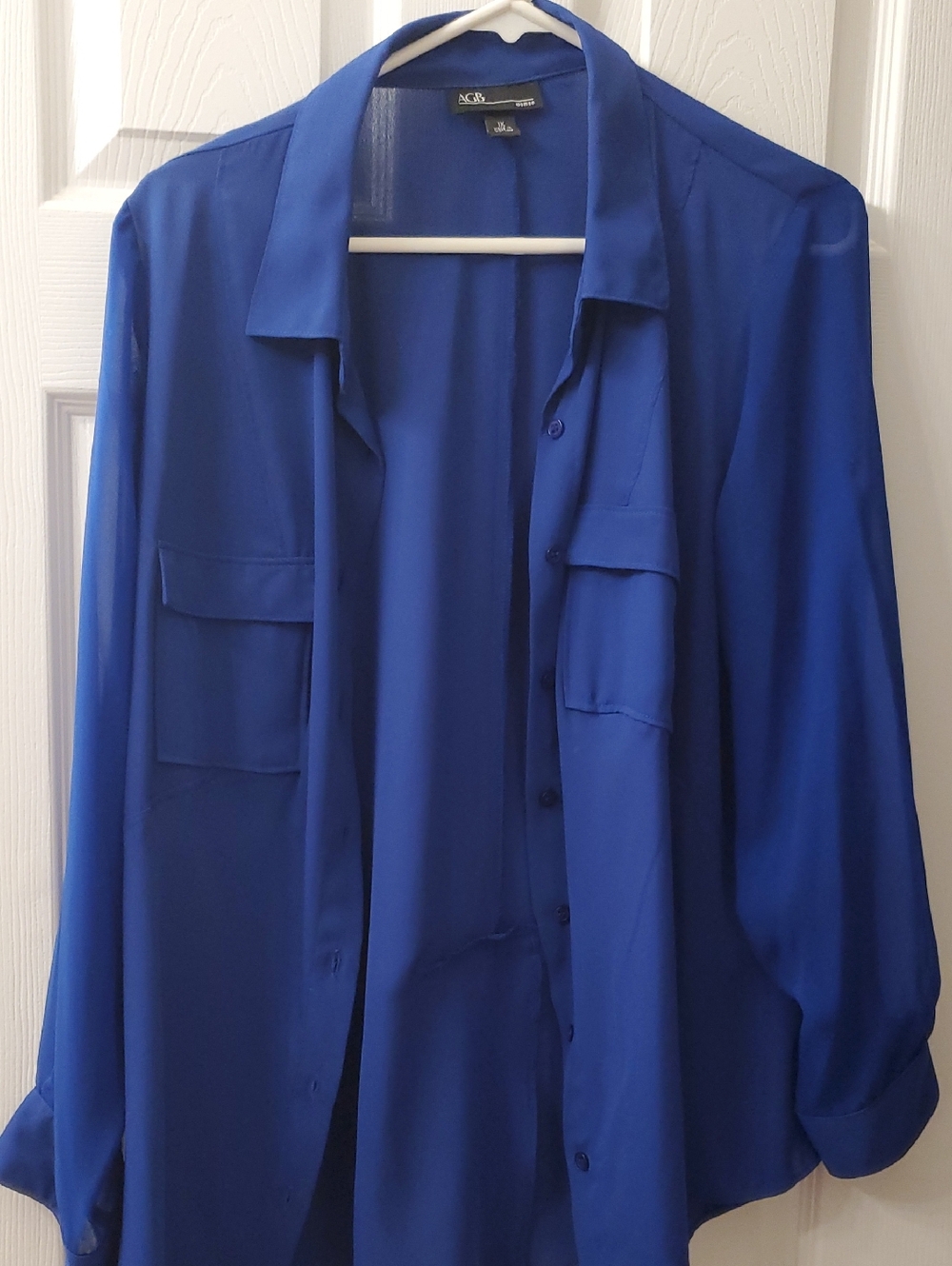 AGB Cobalt Blue Lightweight Button-Down Shirt
